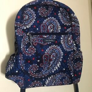 Vera Bradley Red White Blue Paisley Print Quilted blessings in a Backpack